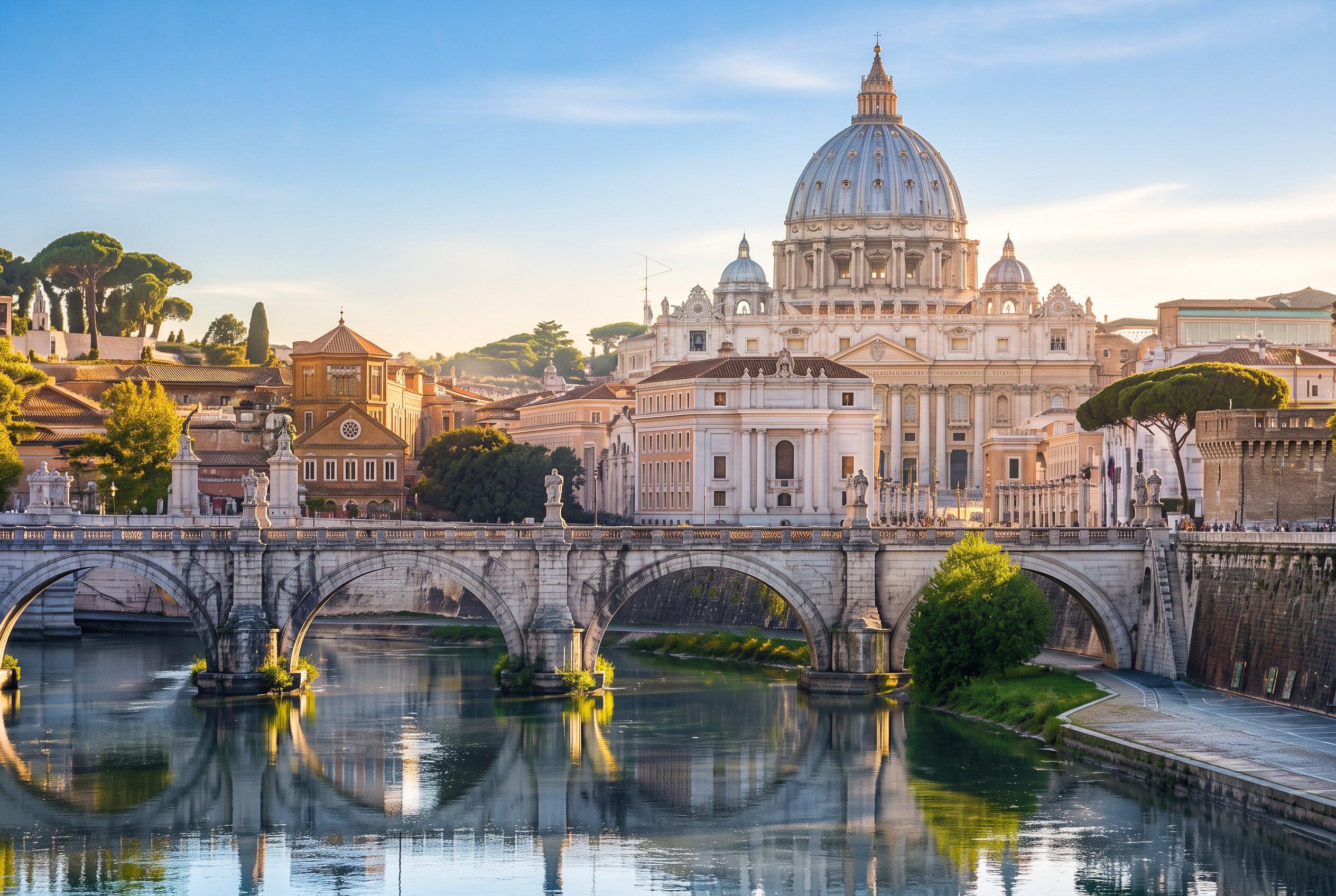 European cityscape at golden hour